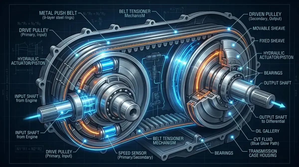 Вариатор CVT25 в разрезе