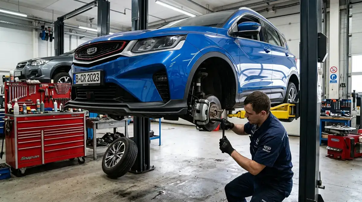 Обслуживание тормозных механизмов и замена колодок Geely Coolray