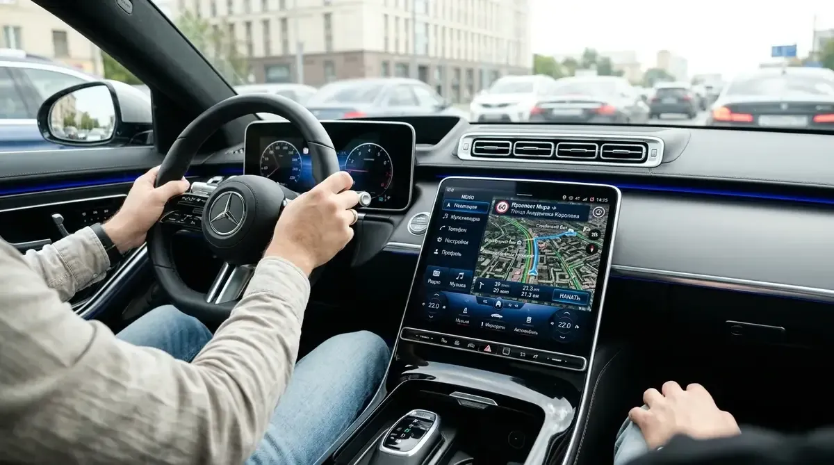 Русифицированный интерфейс мультимедиа в салоне авто